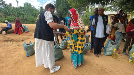 Packed food parcels prepared for Ramadan distribution